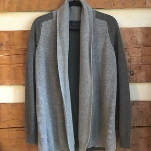 Theory cashmere open front color block sweater - NWOT